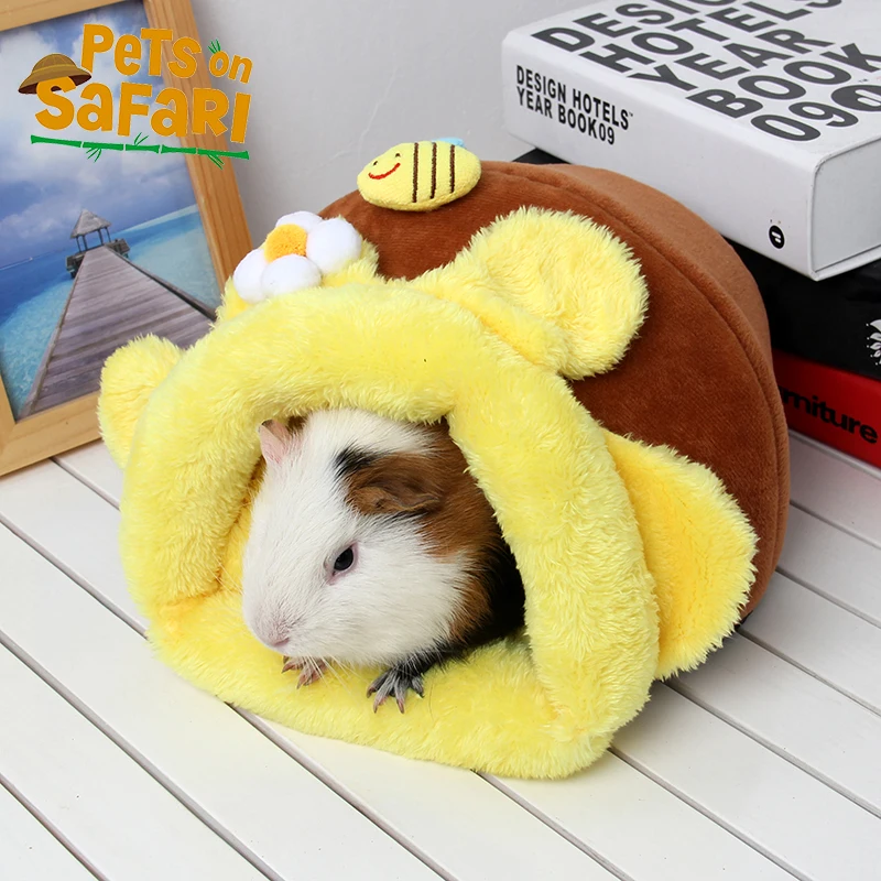 

Winter Warm Comfortable Hamster House Toys Uniquely Designed Honey Jar Windproof Sugar Glider Guinea Pig Cage Nest Pet Supplies