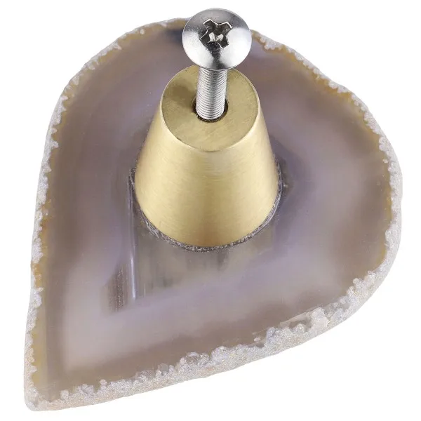 Natural Agate TUMBEELLUWA пользовательские Многоцветный Агат ломтик ручки для ящиков Ручки, шкафы комод аппаратные ручки винты в комплекте латунь домашний декор - Цвет: Natural Agate
