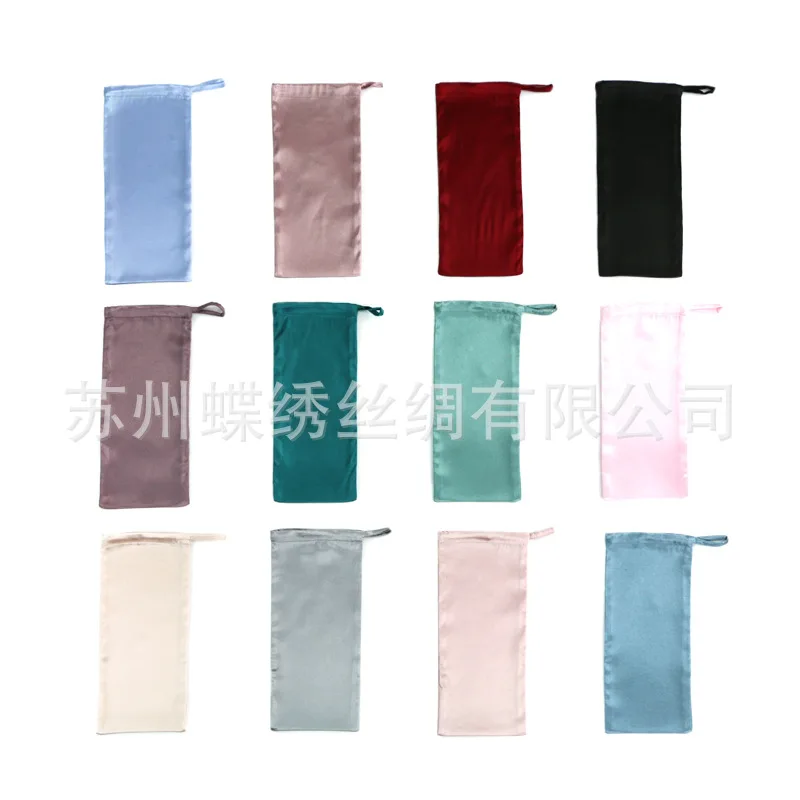 

Model Silk Candy Color Satin Goggles Storage Bag and Double Pumping Polyester Drawstring Bag Size