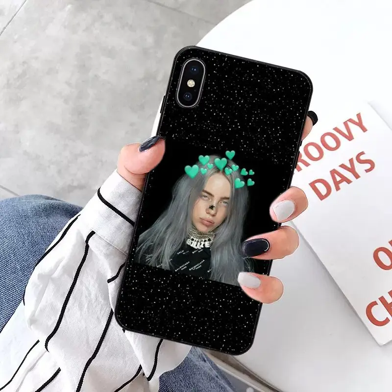 MaiYaCa Billie eilish Smart Cover черный мягкий чехол для телефона для Apple iPhone 8 7 6 6S Plus X XS MAX 5 5S SE XR 11 11pro max