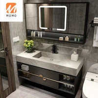 stone plate integrated inter platform basin bathroom cabinet combination modern light luxury bathroom table wash face wash