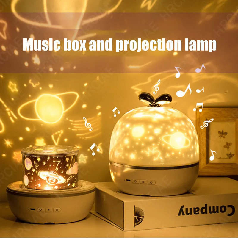 

Musik Projektor Nachtlicht Mit BT Lautsprecher Aufladbare Universe Starry Sky Drehen LED Lampe Bunte Blinkende Sterne Kinder Ba