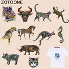 Цветные нашивки ZOTOONE в виде животных, тигр, голова быка, термонаклейки для одежды, аксессуаров для футболок, Аппликации, теплопередача G