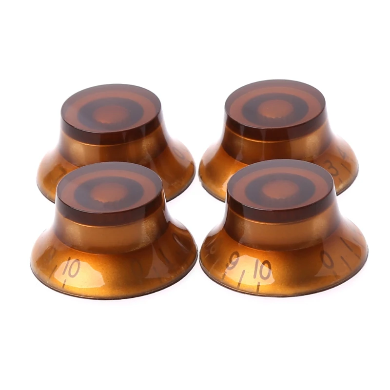 1pc Knob Button Bell Shape Guitar Tone Volume Control For LP Parts Coffee Golden | Спорт и развлечения