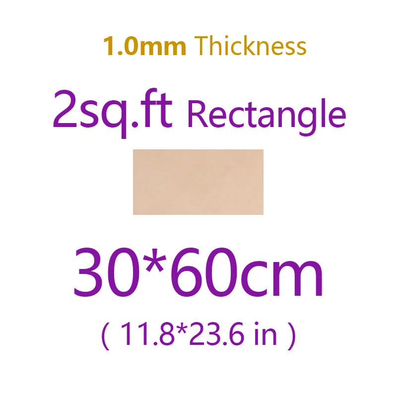 1.0mm Thick 30x60cm Импортная инструментальная кожа, коровья кожа с натуральным лицевым покрытием, растительное Дубление, для изготовления кобуров, ножей, ножек, подставок, легко выбивать штамп - Цвет: 1.0mm Thick 30x60cm