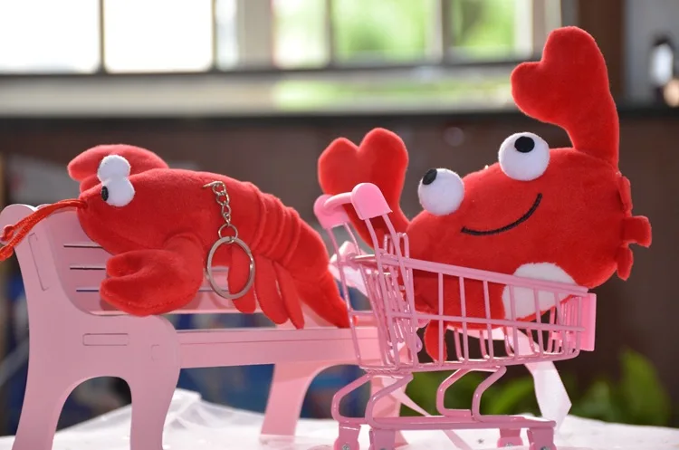 

Стильная подвеска 12 см плюшевая любимая Имитация краба-лобстера Мягкая красная кукла брелок украшение праздник Рождество подарок для дете...