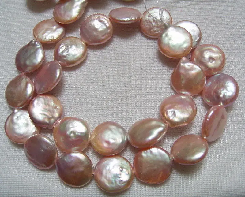 

13-14mm Purple Coin Freshwater Pearl 15''