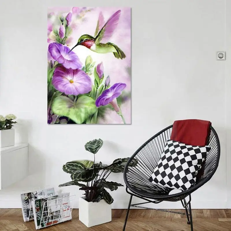 

Hummingbird 5D DIY Round Diamond Painting Embroidery Drill Needlework Cross Craft Stitch Kit Home Decor