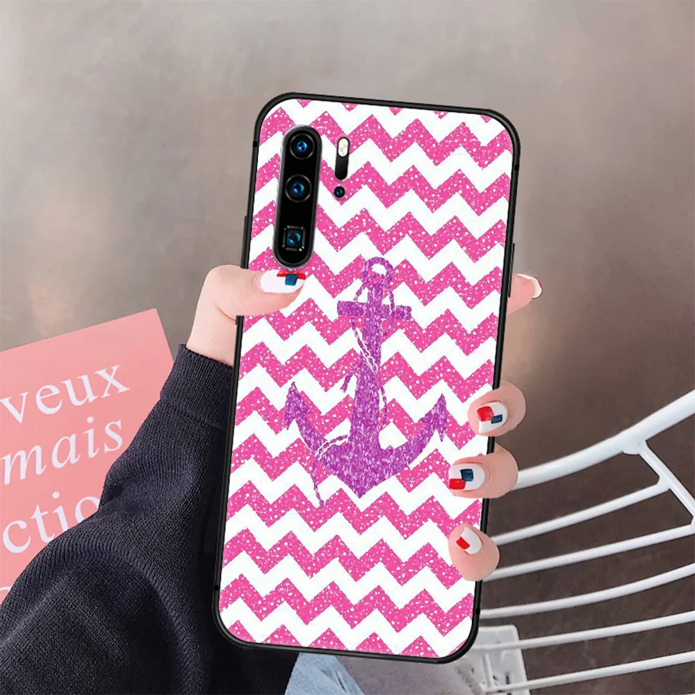 

Anchor Wood Nautical Colorful Phone Case Cover Hull For Huawei P8 P9 P10 P20 P30 P40 Lite Pro Plus Smart Z 2019 black Prime Soft
