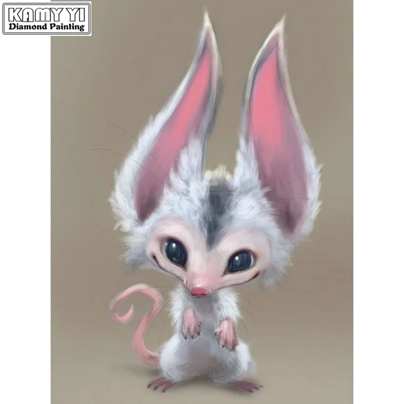 Алмазная живопись 5d сделай сам большая мышь с ушами картина полная выкладка 3D
