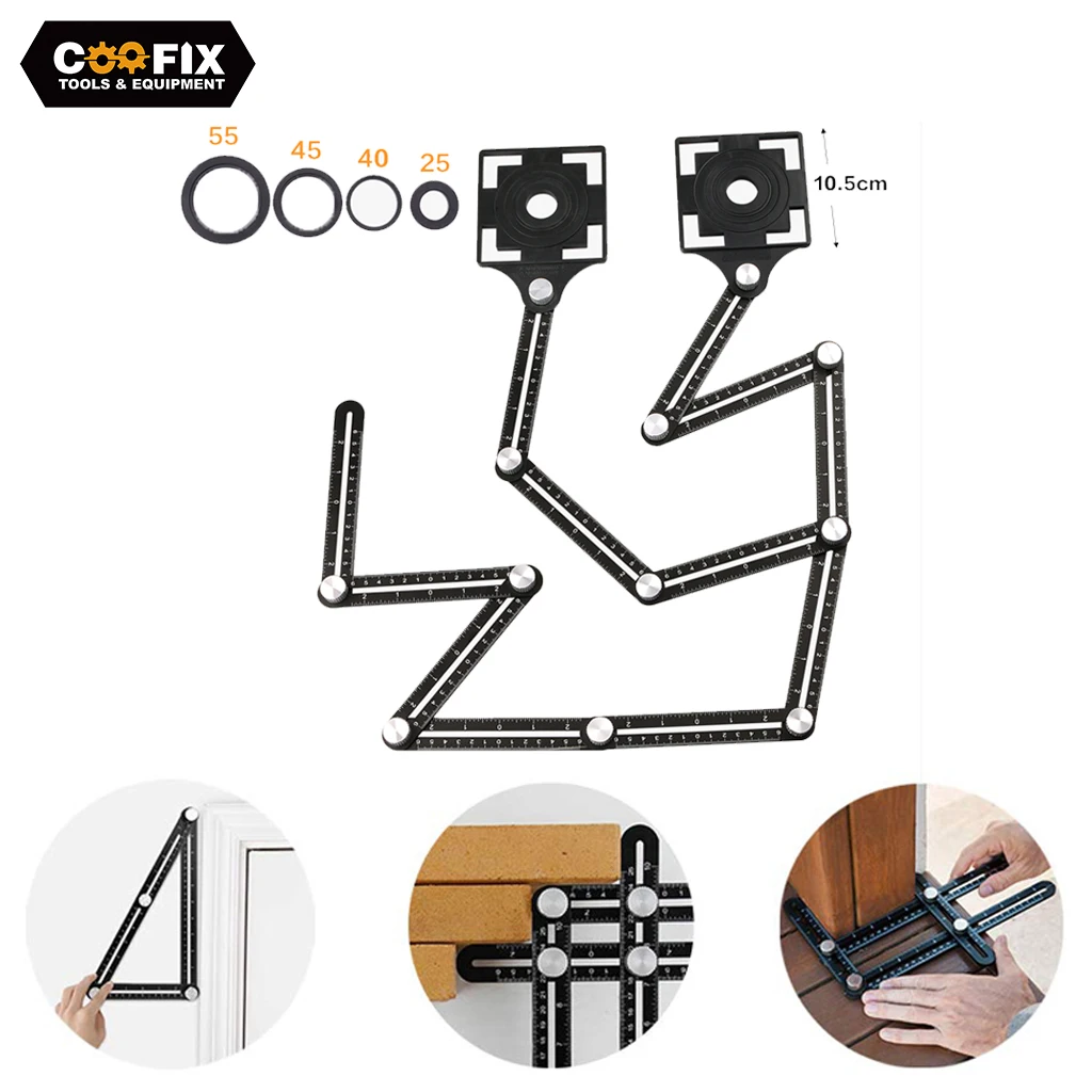 Универсальный угловой шаблон COOFIX прибор для измерения отверстий из стекла 4/6/12