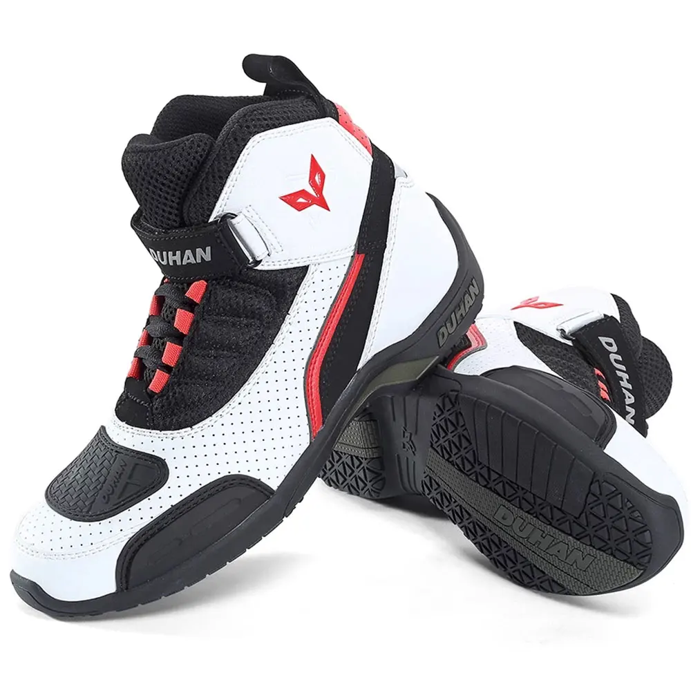 Motorcycle Men Boots Motocross Riding Shoes Wear Resistant Off-road Racing Summer Boots Breathable Equipment White Four Seasons