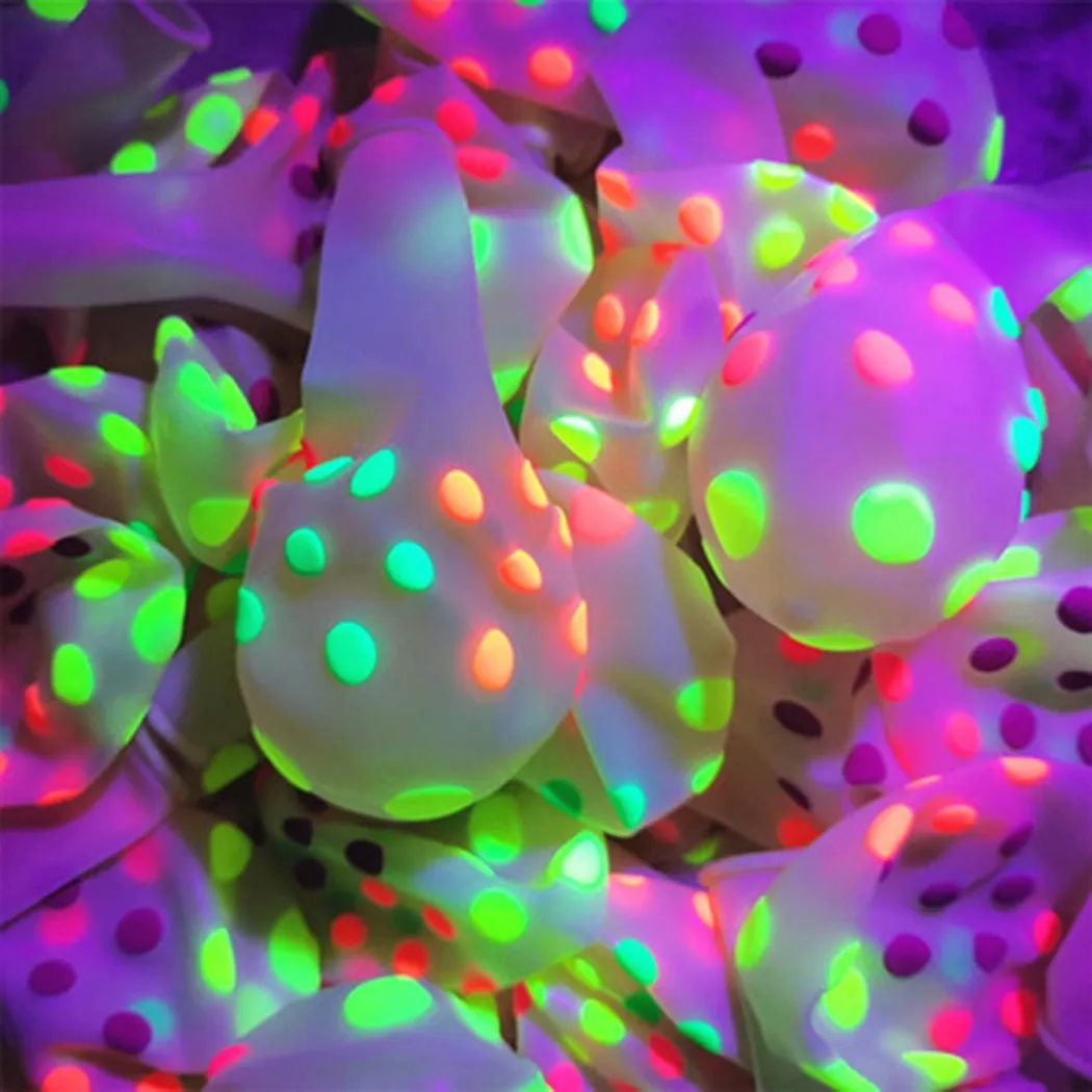 

10pcs Balloon 12 Inches Clear Latex Neon UV Blacklight Reactive Star Balloons Stars Points Home Party Decoration