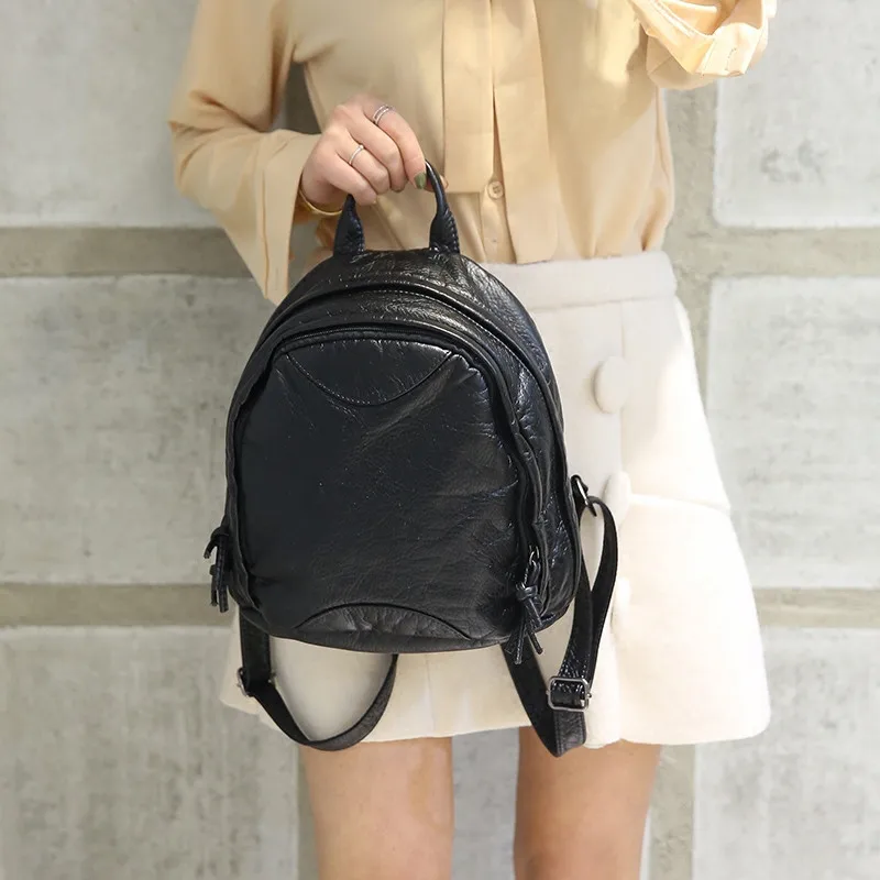 MJ женский кожаный рюкзак из мягкой искусственной кожи дорожная сумка Однотонный