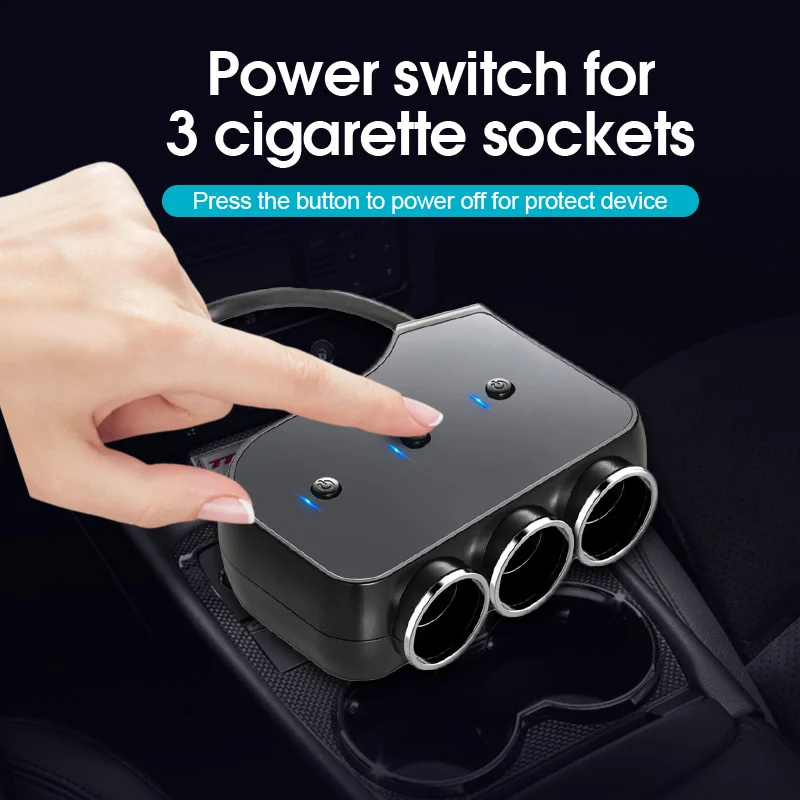 CDEN car charger cigarette lighter socket splitter 4 USB port 3 power adapter voltage display | Автомобили и мотоциклы