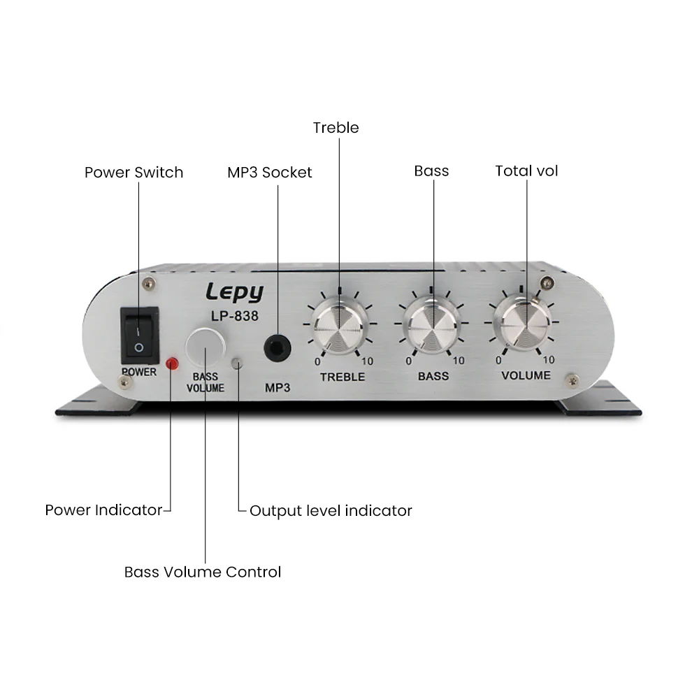 Усилитель сабвуфера Lepy LP 838 15 Вт * 2 + 20 1 каналов Hi Fi стерео аудио усилители домашний