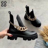 gogdon sale 2021 high quality platform square heels fashion spring autumn ankle boots shoes women cool punk style motorcycles