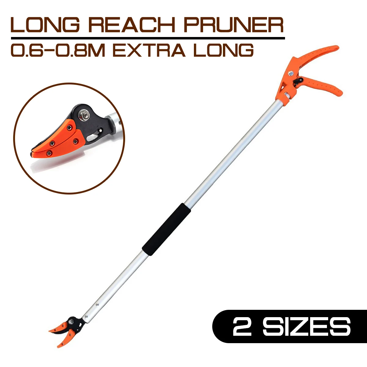 

0.6-0.8M Extra Long Telescopic Pruning and Hold Bypass Pruner Fruit Picker Tree Cutter Max Cutting 1/2 inch Garden Supplies