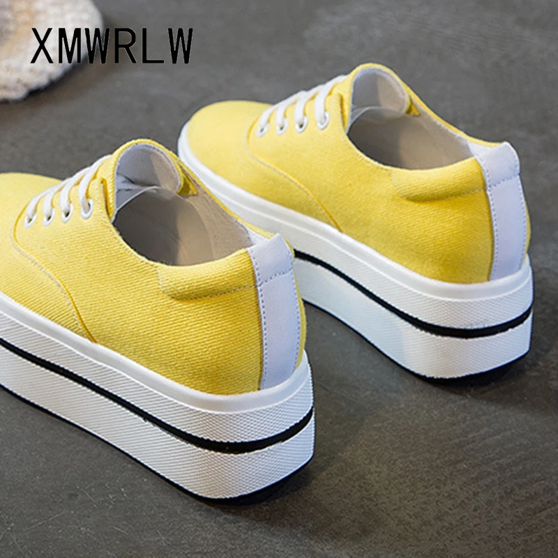 Женские массивные кроссовки Сезон весна лето 2020 года Дышащая парусиновая обувь