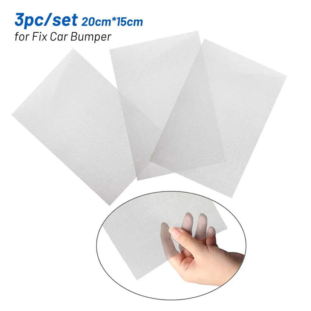 

20*15cm Repairing Mesh 3pcs/set Car Bumper Glue Mesh Grille Net Silver