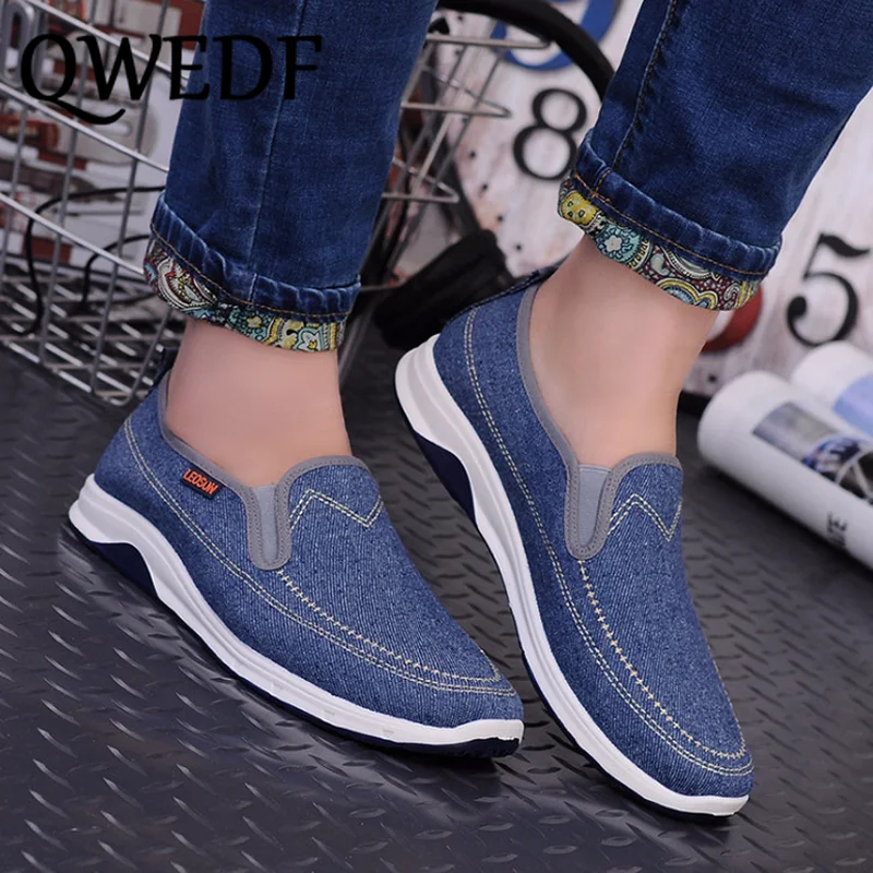 2019 Осенняя парусиновая мужская обувь джинсовая модная повседневная Молодежные