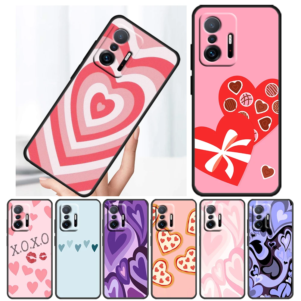 

Latte Love Coffee Heart For Xiaomi Mi 11 10 Ultra 11T 10T Note10 Pro Lite 11i 10i 10S 5G Soft Black Phone Case Cover