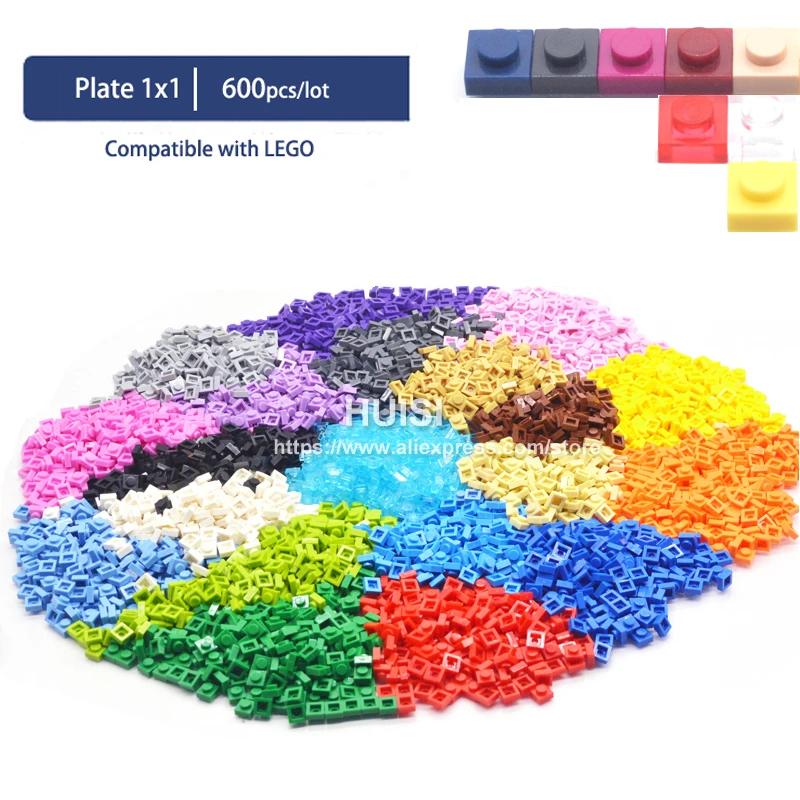 Пластиковые строительные блоки совместимые с LEGOE Bircks пластина 1x1 1 1*1 креативные DIY
