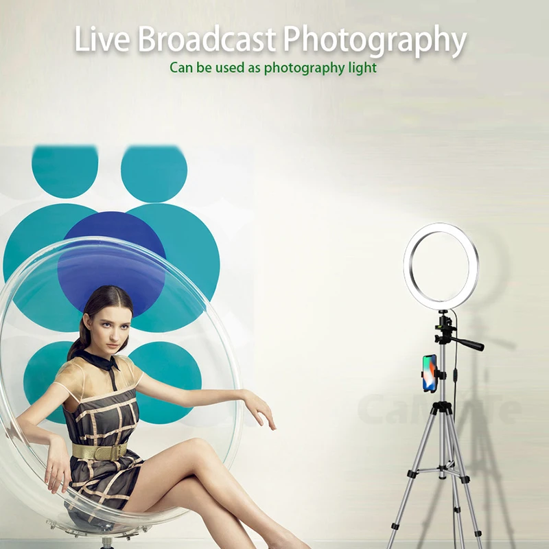 Высококачественная кольцевая Светодиодная лампа с регулируемой яркостью для