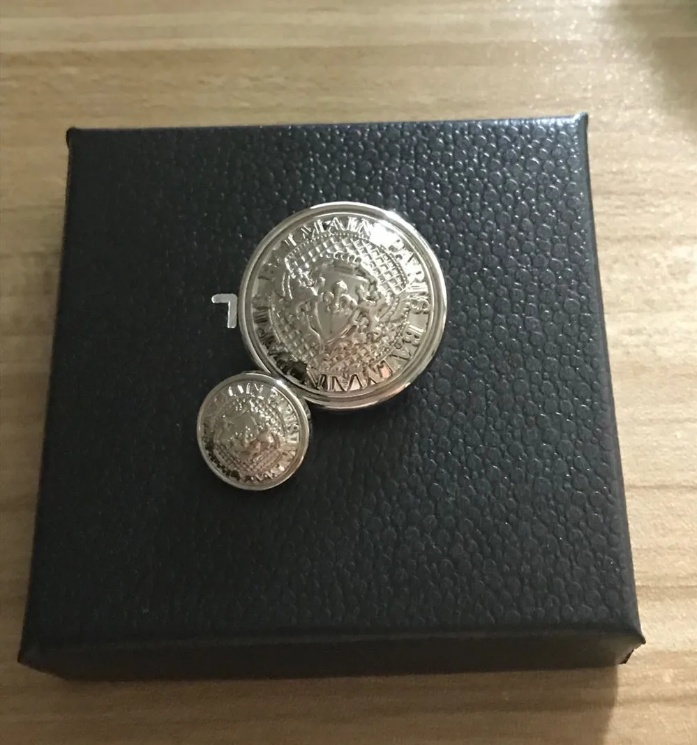 Новое поступление серебряные двухслойные металлические пуговицы для ткани