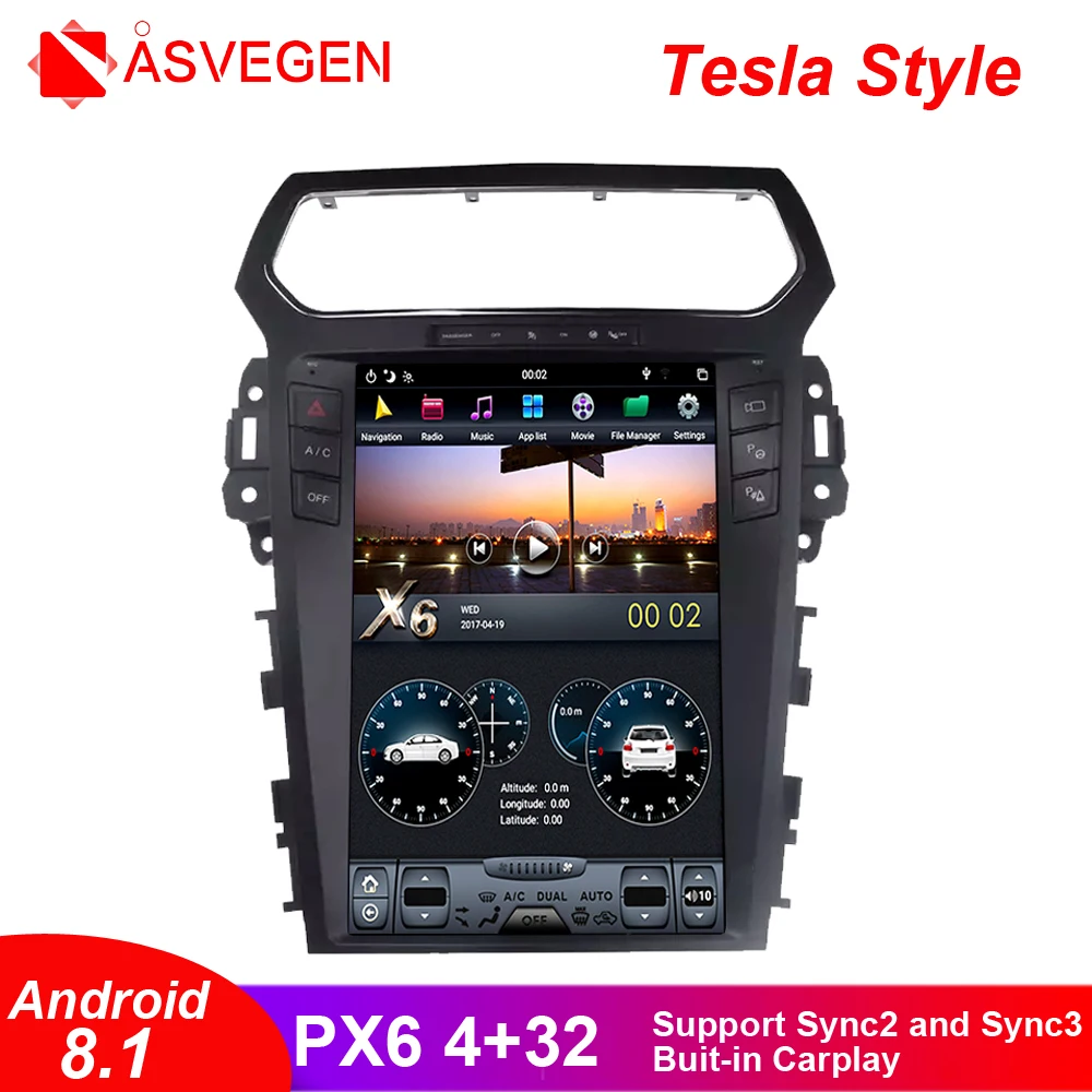 Автомобильный DVD плеер в стиле Tesla Android 8 1 4 + 64 ГБ GPS навигация для Ford Explorer 2011