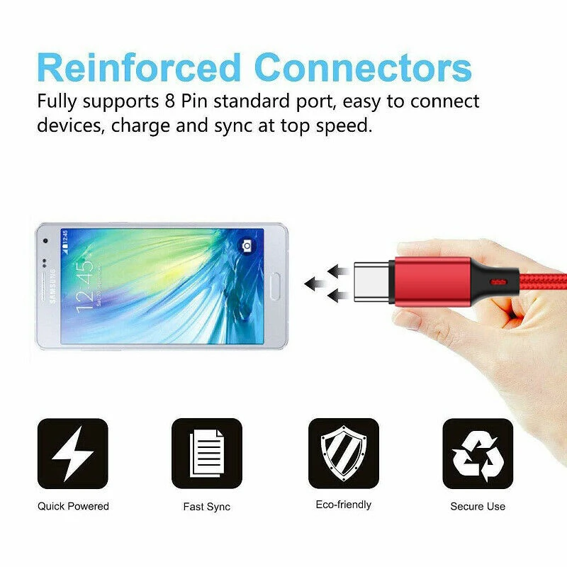 Кабель UGI 2A Micro USB C Type для Samsung Huawei нейлоновый плетеный кабель быстрой зарядки и