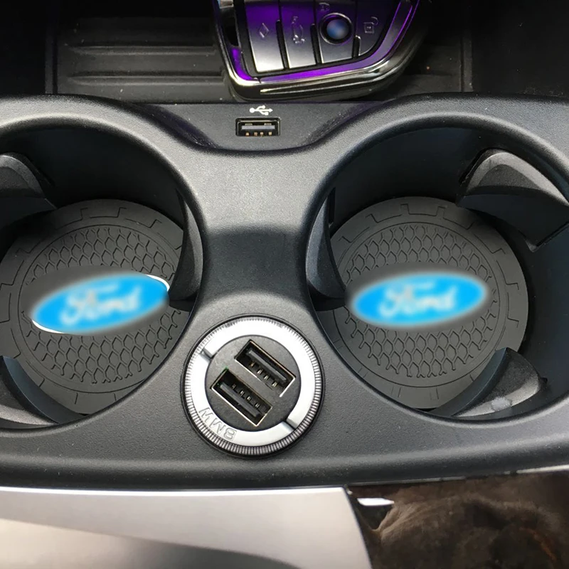 2pc For Ford mk2 mk3 mk4 mk5 mk7 fiesta focus FOCUS 2 3 4 5 Silicone Car non-slip coaster Mat Water pad accessories | Автомобили и