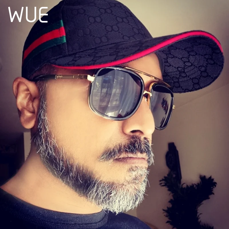 Мужские и женские очки в стиле ретро WUE квадратные солнцезащитные большой оправе