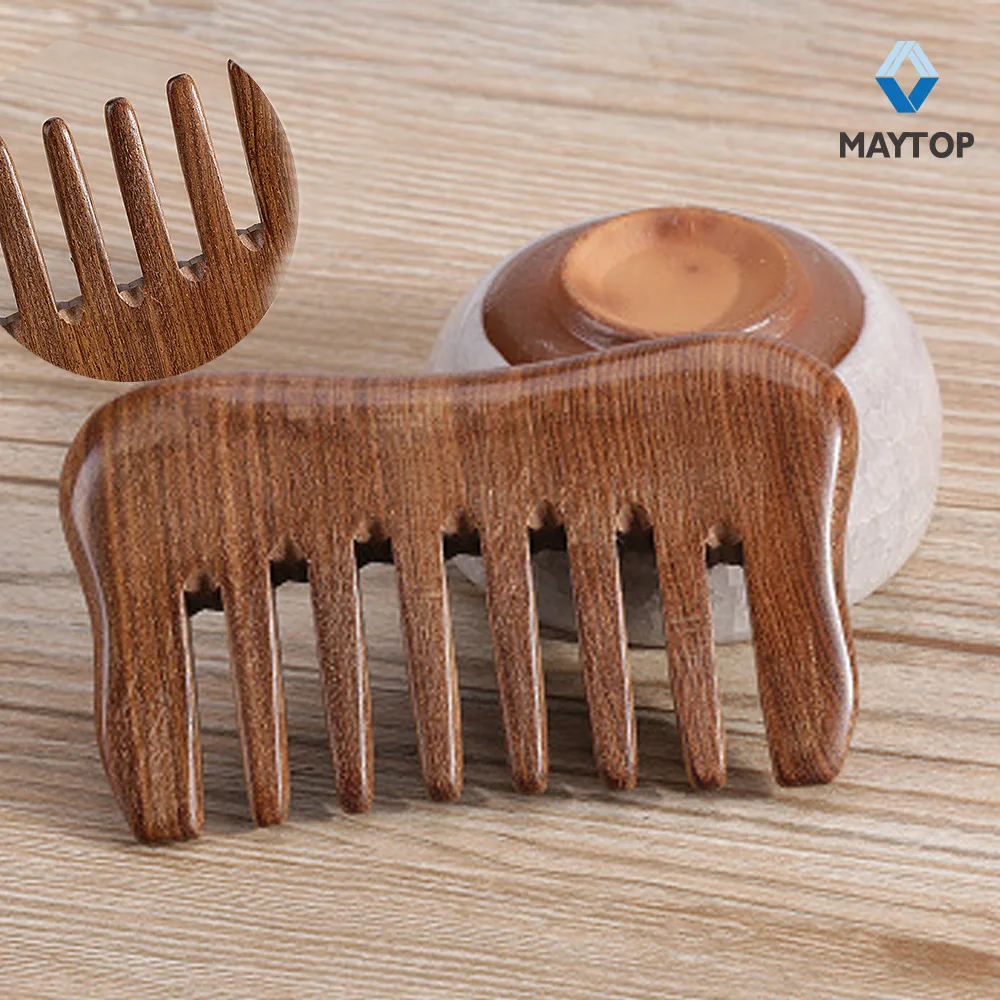 Natural Sandalwood Message Comb use for hair extensions High-End Wooden Wide-tooth Hair customizable comb | Дом и сад