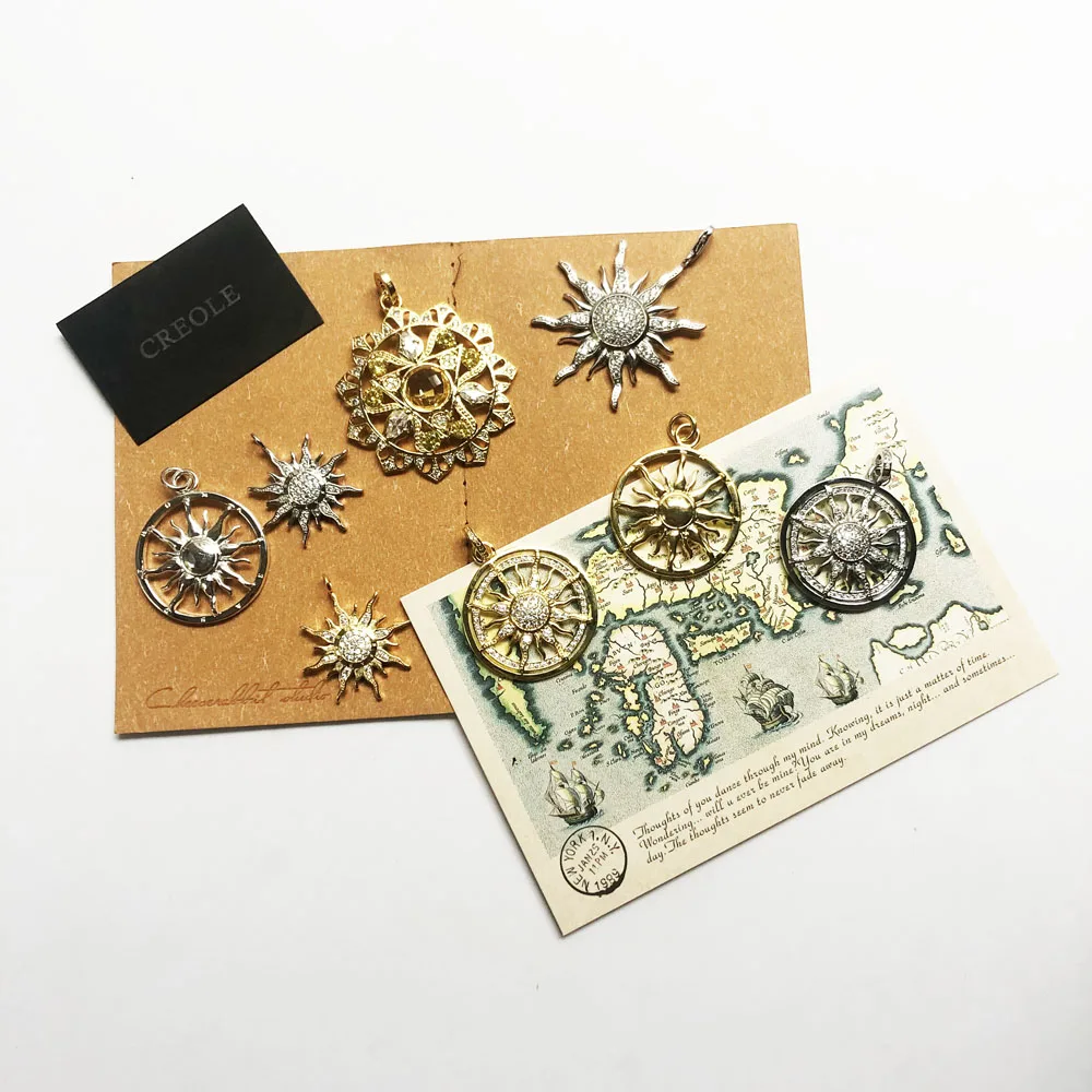 Ожерелье из серебра 2019 пробы с подвеской в виде Золотой солнечной чакры модные