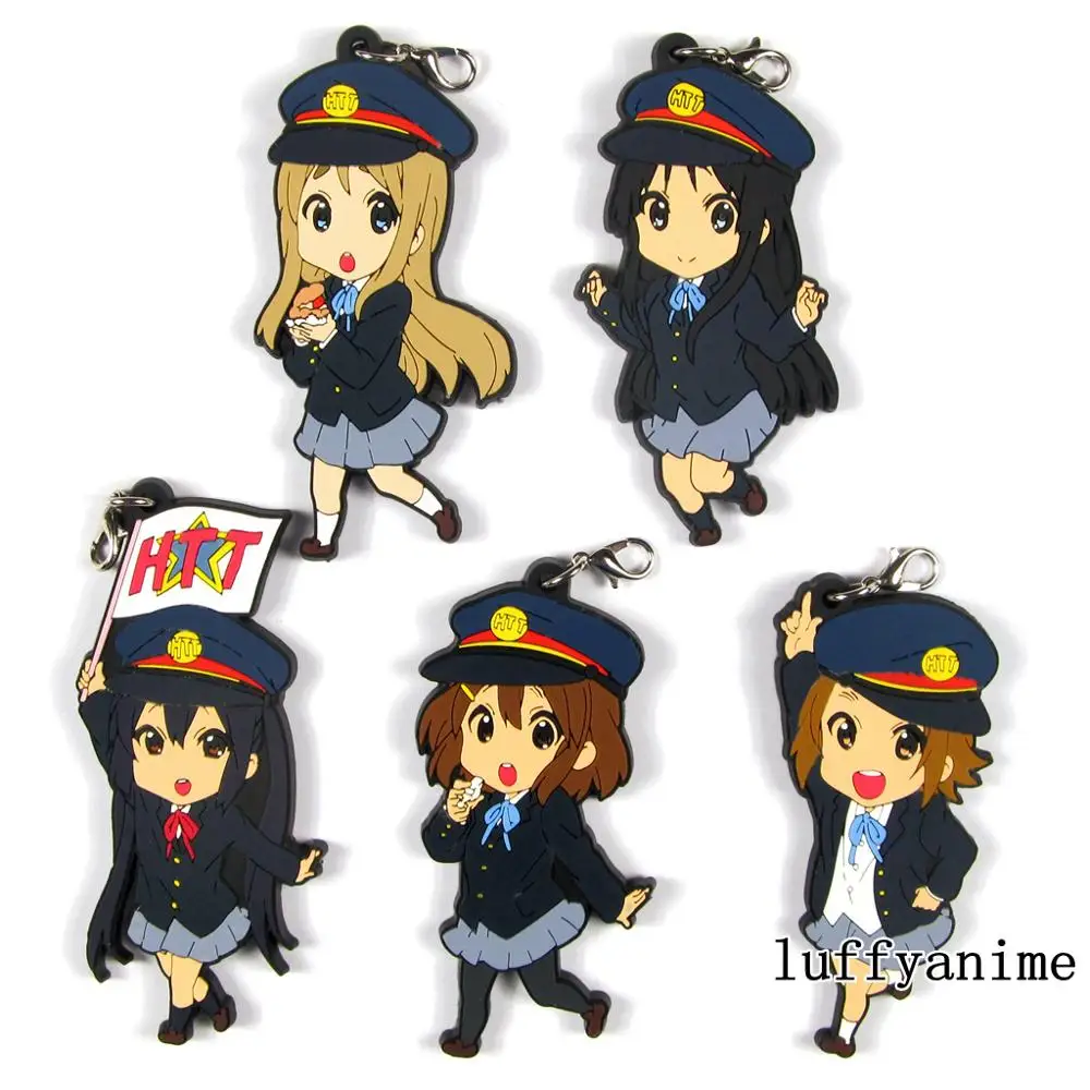 

K-ON Rubber Mascot Pendant anime Hirasawa Yui Tainaka Ritsu Kotobuki Tsumugi strap phone charm Accessories Keychain