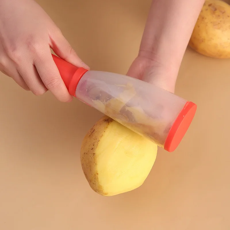 

Household Kitchen Tool Apple Potato Peeler Vegetable Fruit Peeling Knife With Storage Tube Dropshipping Multifunctional Portable