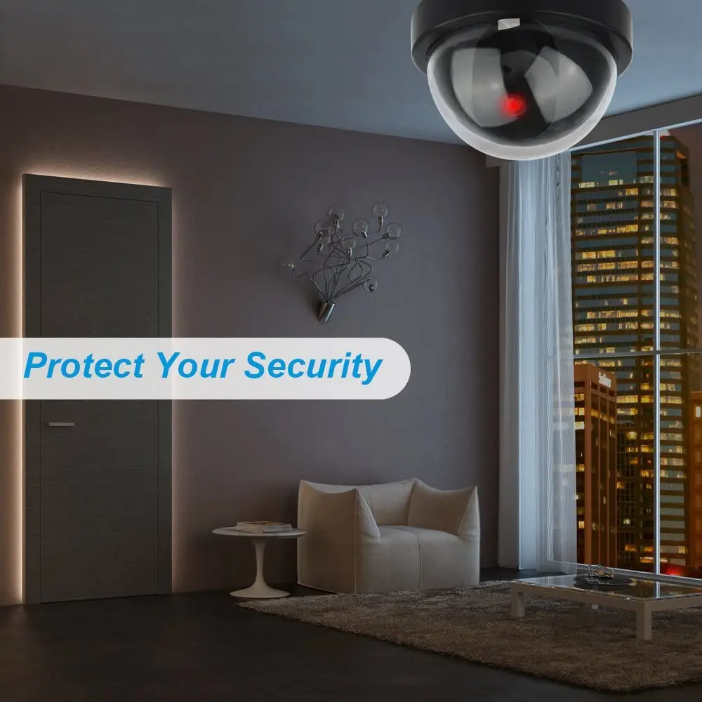 SecuPlug+ Home Dummy Dome Security Camera Infrared Wireless CCTV Surveillance Fake Outdoor False Simulation | Безопасность и