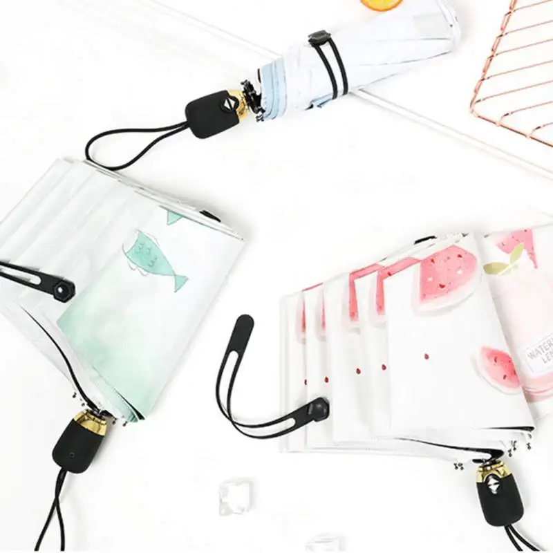 Летний 3 складной портативный дорожный Зонт ветронепроницаемый двойного