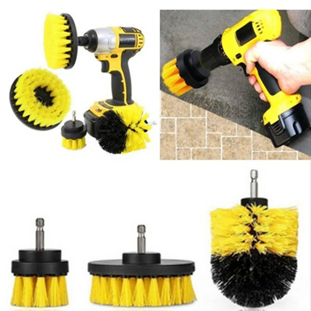 

2/3.5/4inch Car Washing Electric Drill Brush Kit Plastic Round Cleaning Brush Tool Car Tires Nylon Brush Car Cleaning Sets