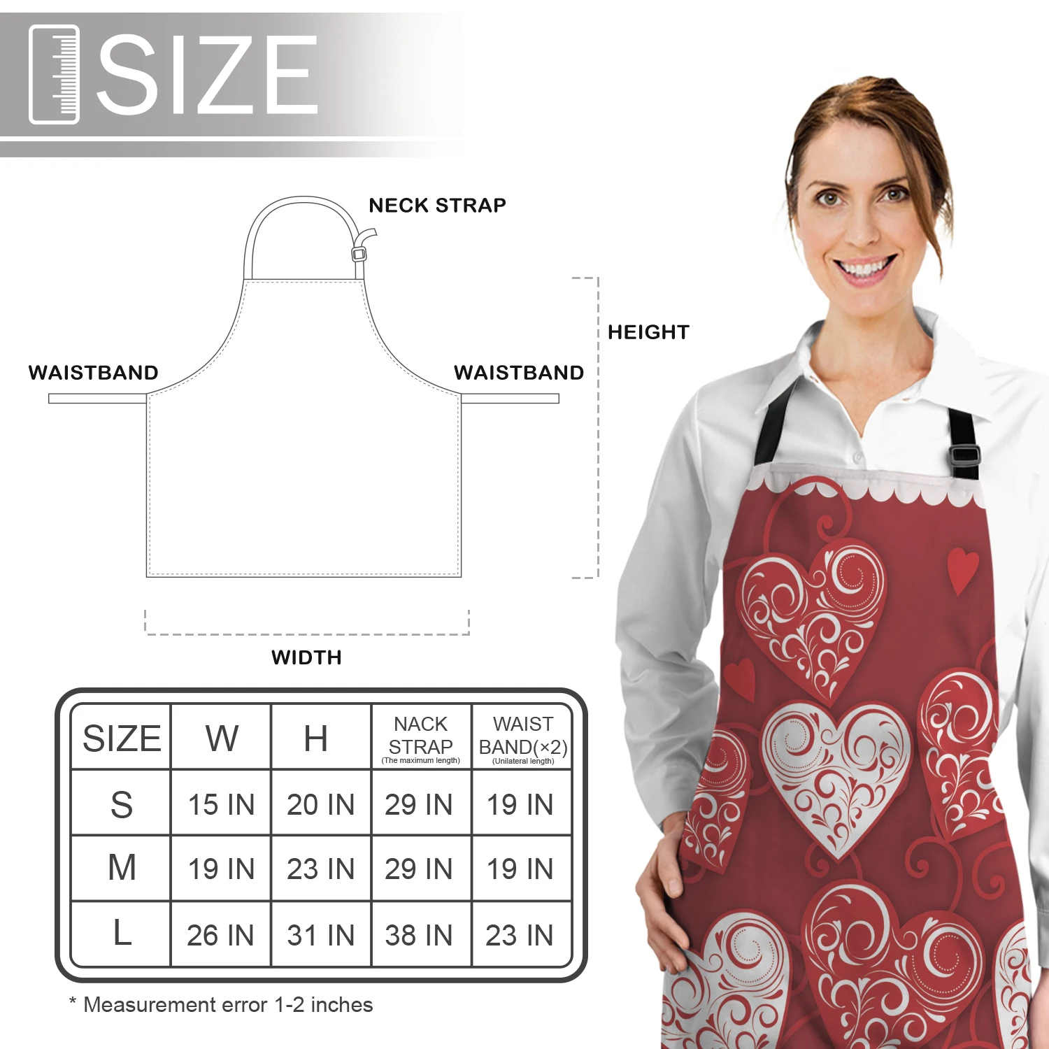 Дизайн сердца на День святого Валентина кухонный фартук для женщины мужчины шеф