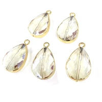 natural stone trendy quartz pendants water drop shape pendant for jewelry making diy necklace accessories size17x29mm