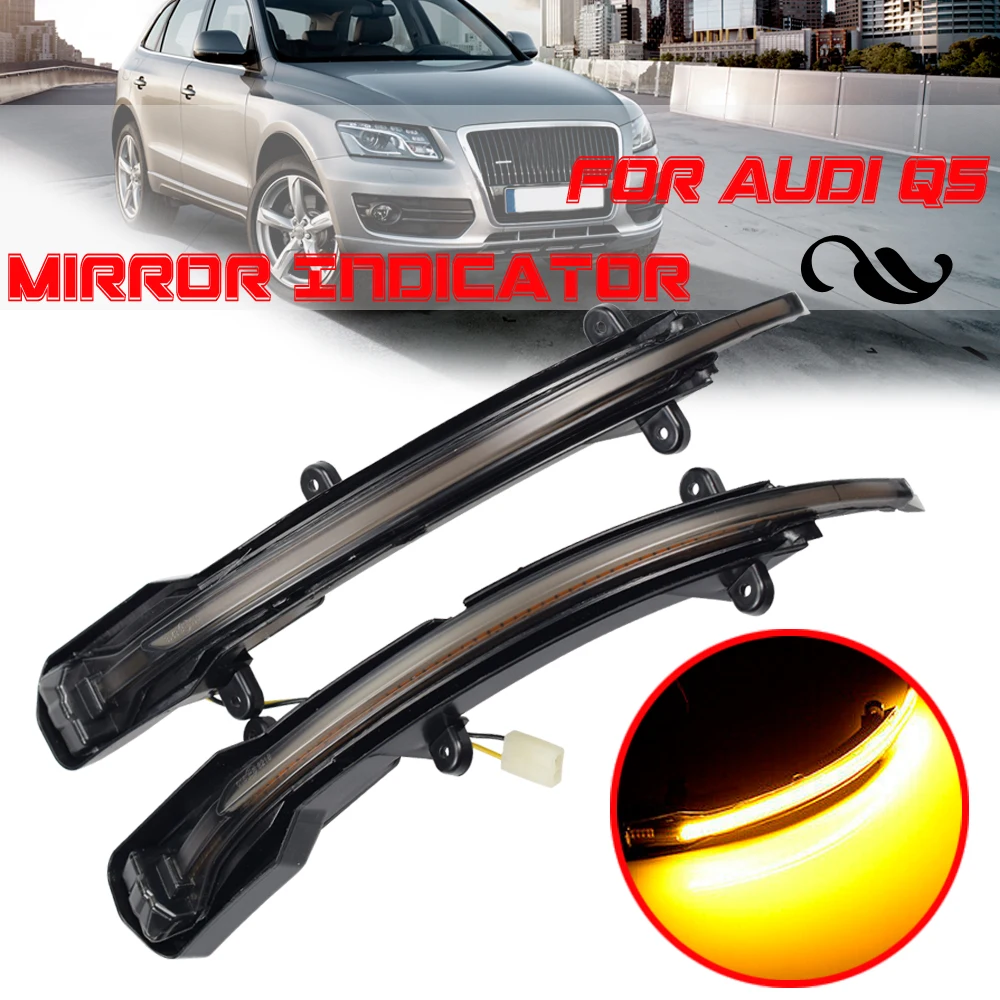 

Hot Sale For Audi Q5 SQ5 8R Q7 SQ7 4L Facelift LED Dynamic Car Blinker Side Mirror Marker Turn Signal Lights Lamp Accessories