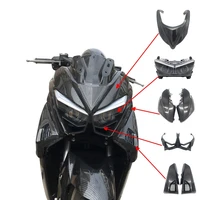 modified motorcycle nmax155 hid headlamp imitation carbon front cover plastic decorative guard covers strips lid nmax 2016 2019