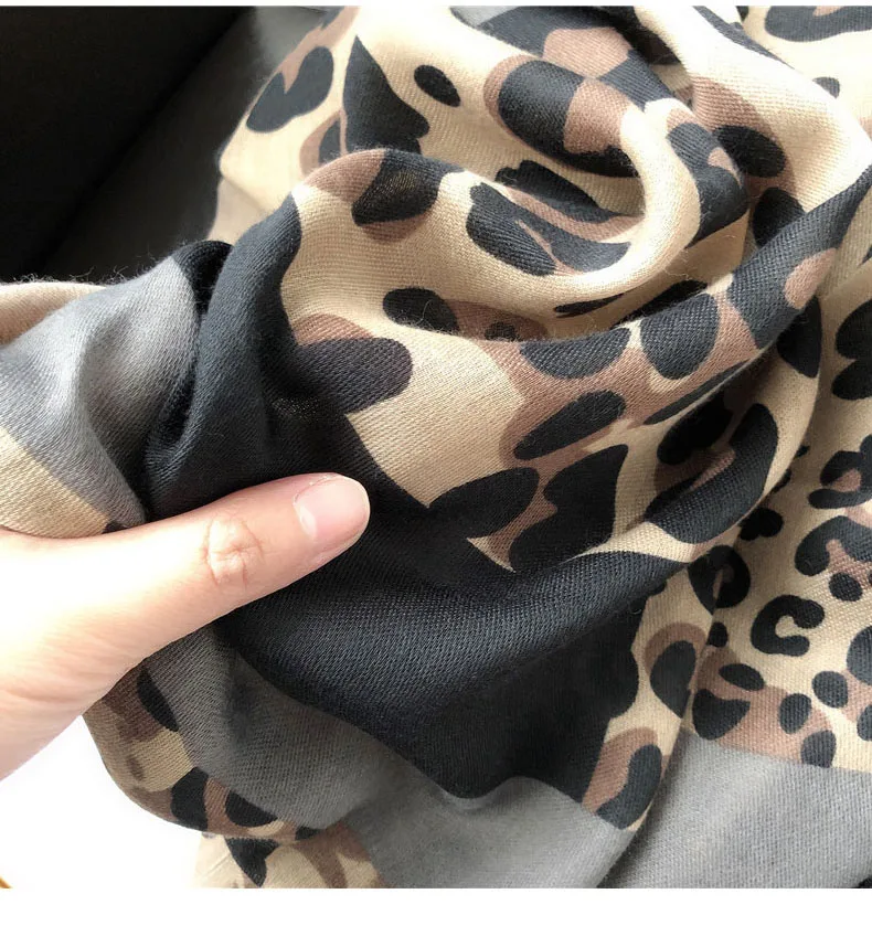Зимний шарф с животным принтом leopardo echarpe femme шейный платок Леопардовый