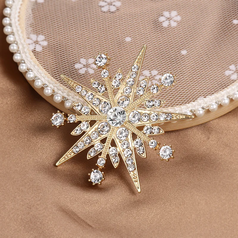 

JUJIE Fashion Big Star Brooches For Women Men 2020 Crystal Brooch Pins Jewelry Dropshipping
