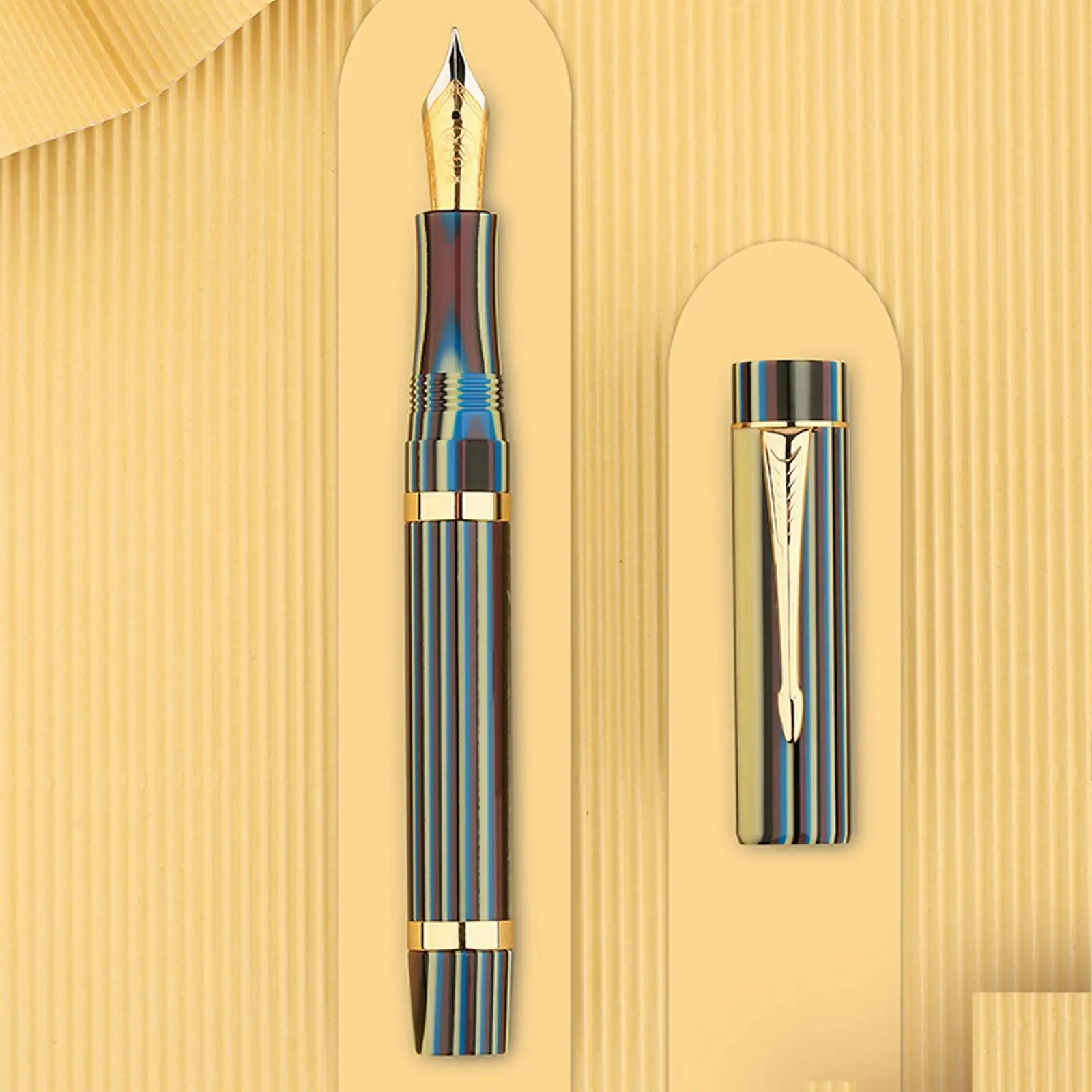 

Mojiang M700 Resin Fountain Pen No. 6 BOCK Nib Fine Size 0.5mm with Converter Germany Imported Golden Clip Beautiful Writing Pen
