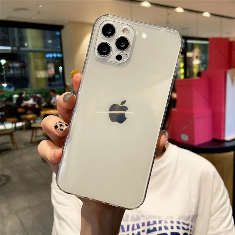 Прозрачный противоударный чехол для телефона iPhone 11 13 силиконовый прозрачный