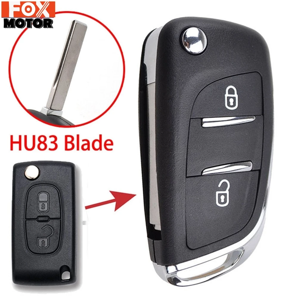 CE0536 HU83 лезвие брелок для ключей с кожаной крышкой чехол Peugeot 308 207 307 3008 807 Expert
