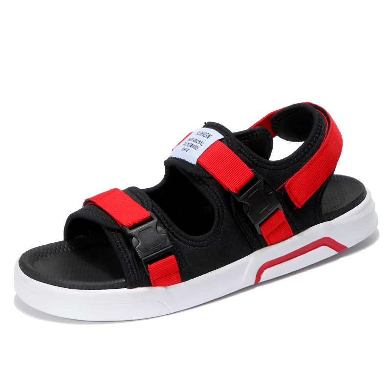

Boy Sandals Summer Junior High School Student Beach Shoes Big Boy Open Toe Red Cloth Roman Shoes